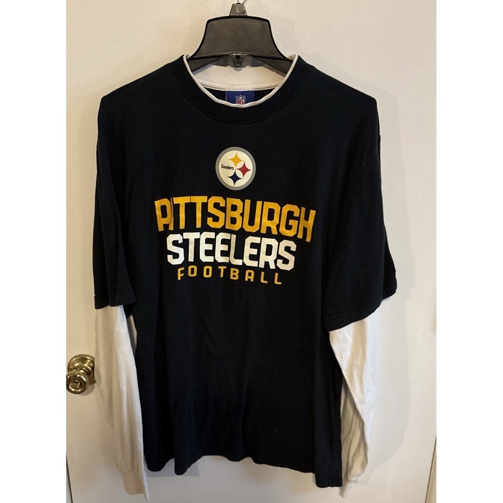 NFL REEBOK PITTSBURGH STEELERS LONG SLEEVE SHIRT - WOMEN'S SIZE L VINTAGE